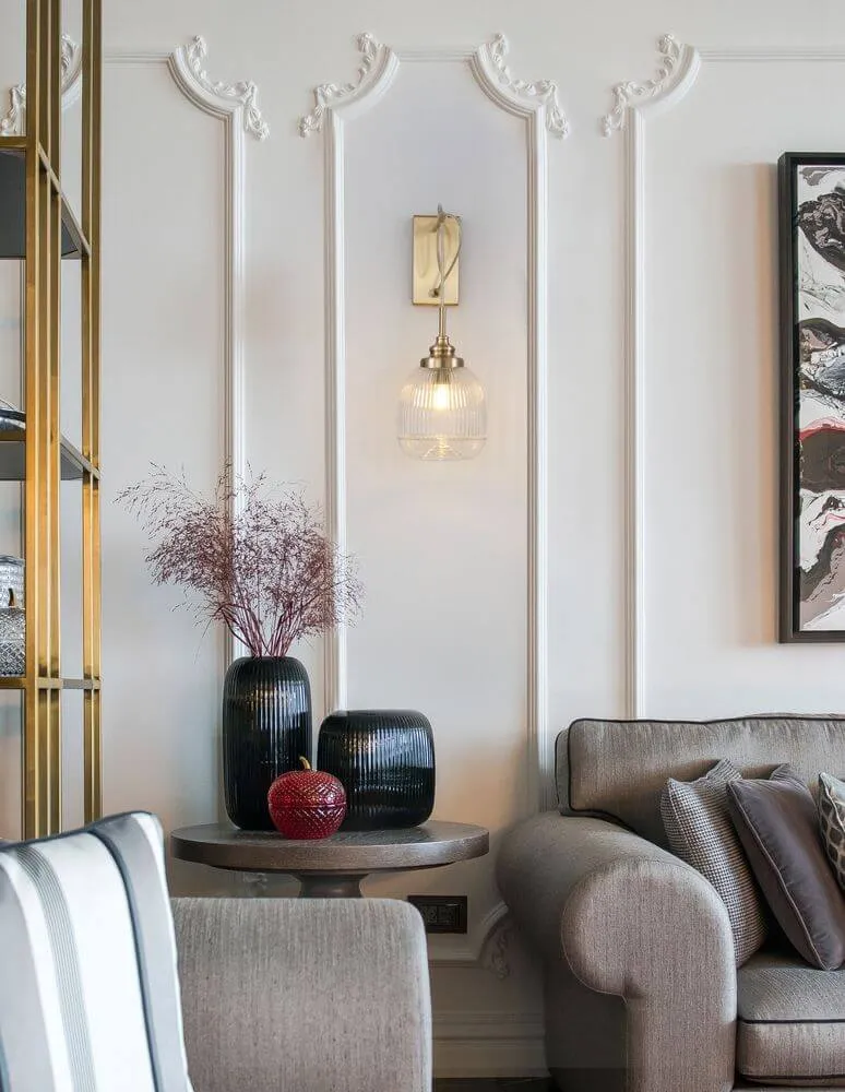 Mond Wandleuchte Gold, Transparent