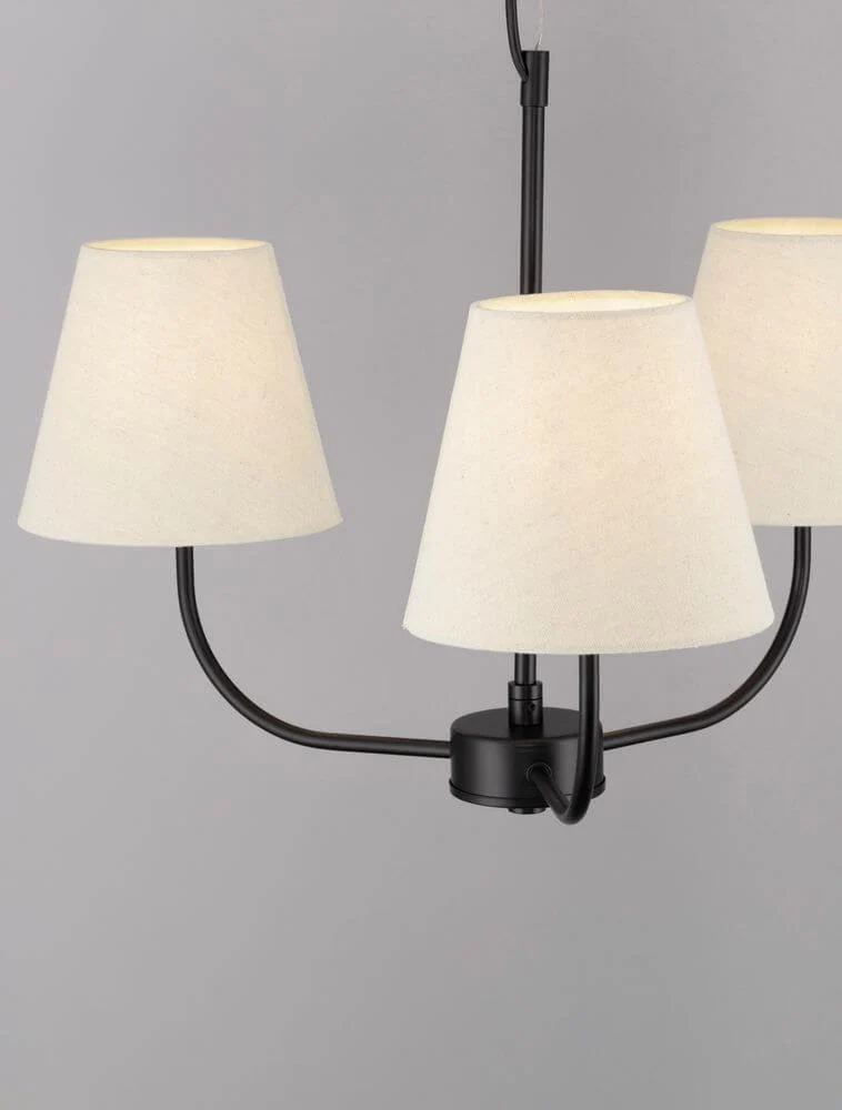 Moist Pendelleuchte 3-flammig Ø 52cm Schwarz, Beige