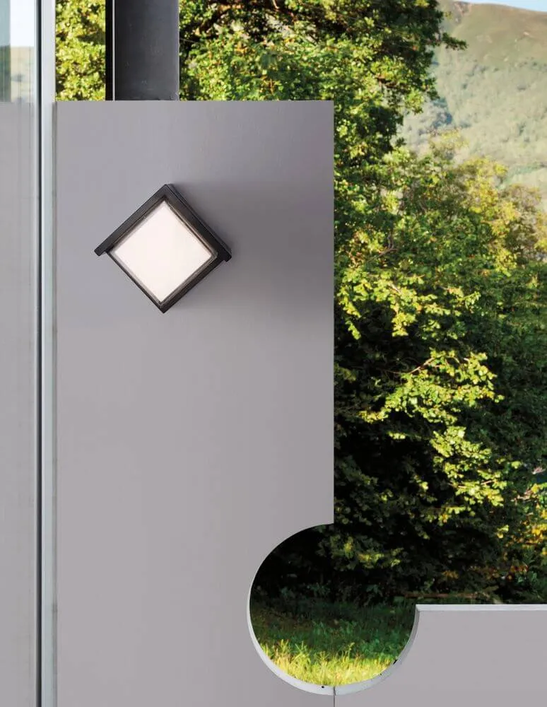 Max LED Außenwandleuchte Quadratisch 3000K Dunkelgrau IP65