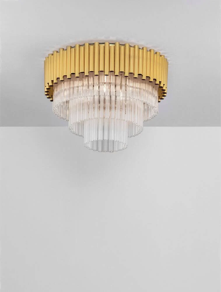 Magnolia Deckenleuchte Zylindrisch 6-flammig Ø 50cm Gold