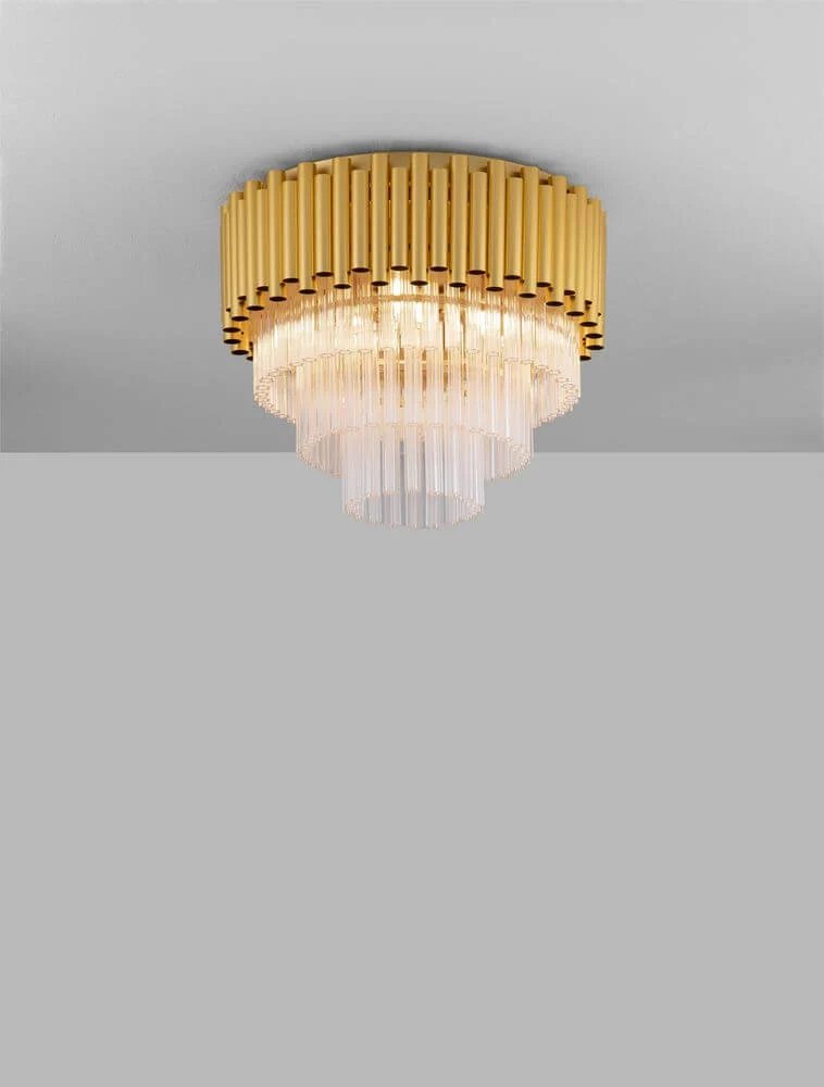 Magnolia Deckenleuchte Zylindrisch 5-flammig Ø 40cm Gold