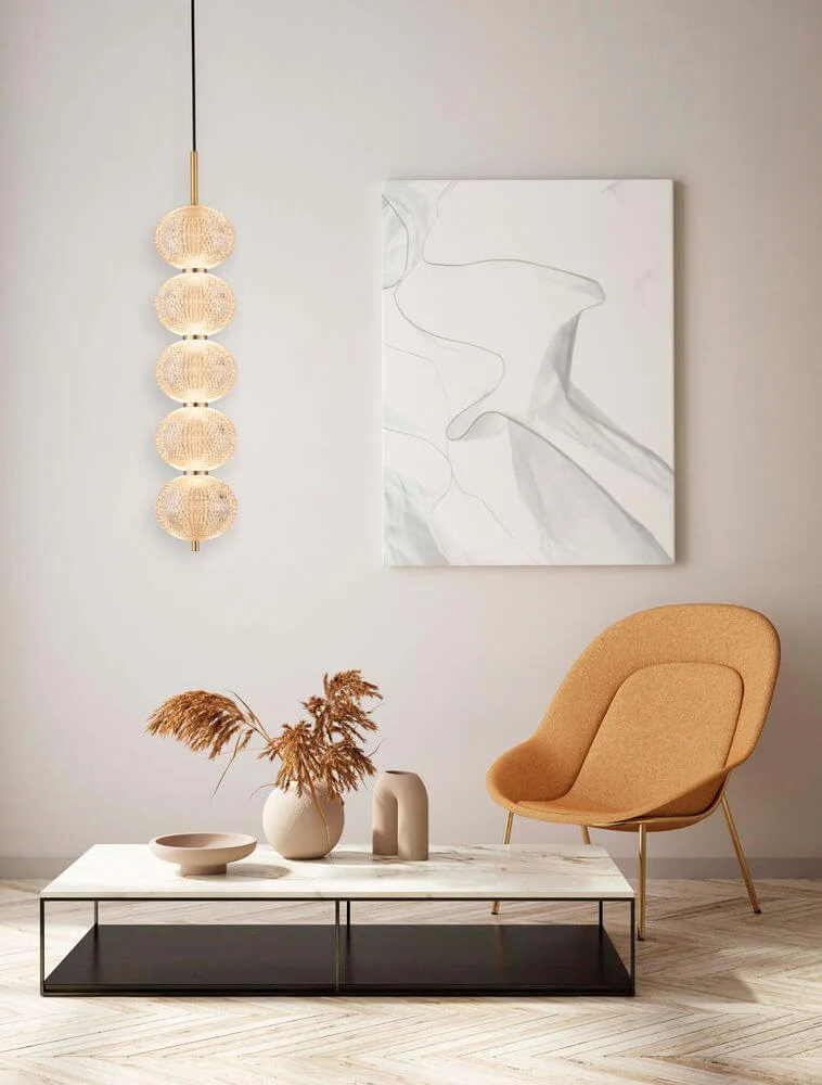 Klelia Pendelleuchte 5-flammig Ø 15cm 3000K Gold