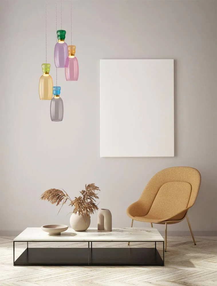 Pluma Pendelleuchte 4-flammig Ø 40cm 3000K Mehrfarbig