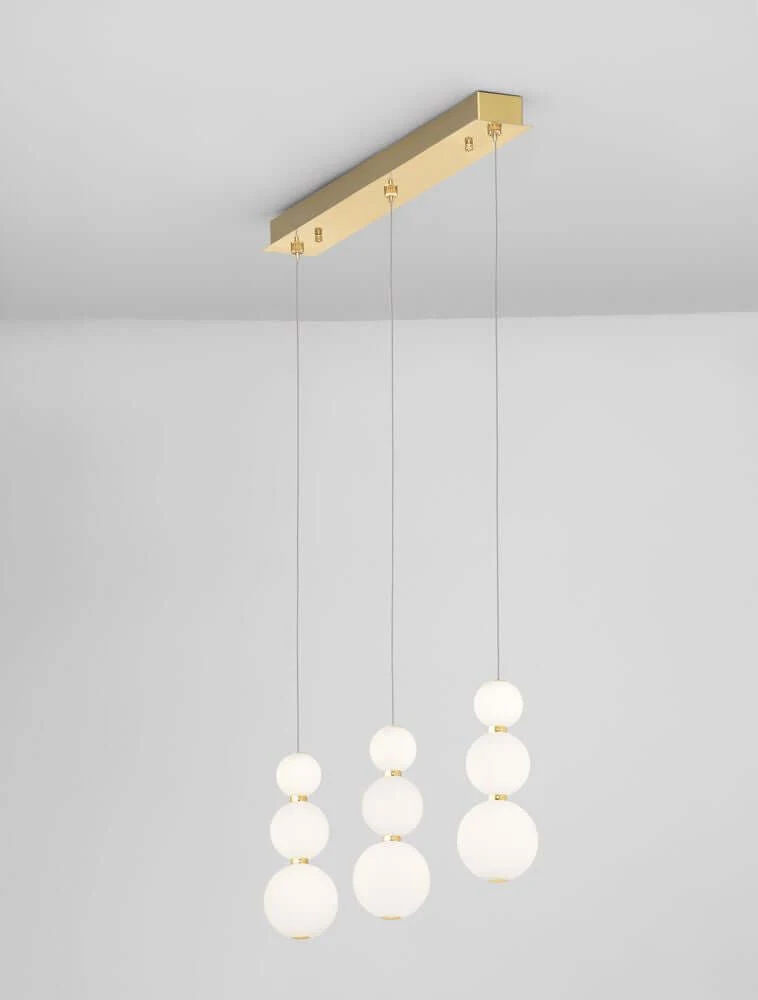 Perla LED Pendelleuchte Balken 70cm 9-flammig 3000K Gold