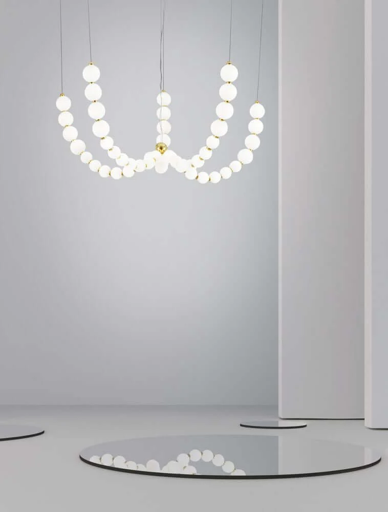 Perla LED Pendelleuchte 55-flammig Ø 118cm 3000K Gold