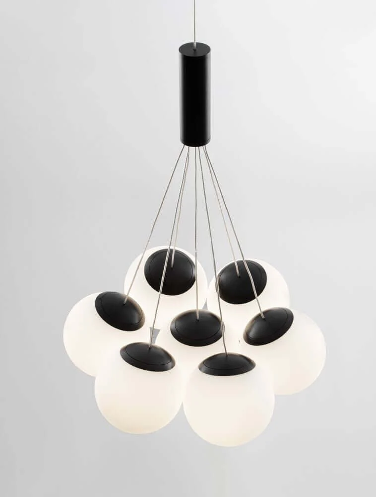 Nuvole LED Pendelleuchte 7-flammig Ø 36cm 3000K Schwarz, Weiß