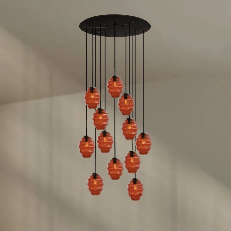 s.luce Echos Galerieleuchte 12-flammig Ø 80cm Baldachin Ø 18cm