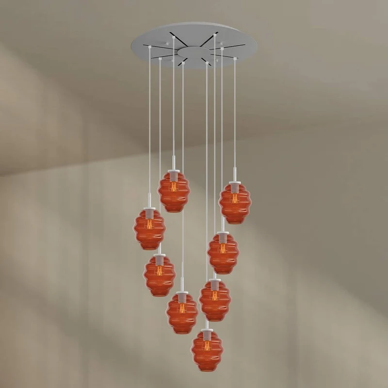 s.luce Echos Galerieleuchte 8-flammig Ø 80cm Baldachin Ø 18cm
