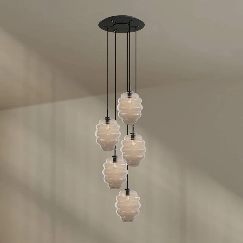 s.luce Echos Galerieleuchte 5-flammig Ø 60cm Baldachin Ø 25cm