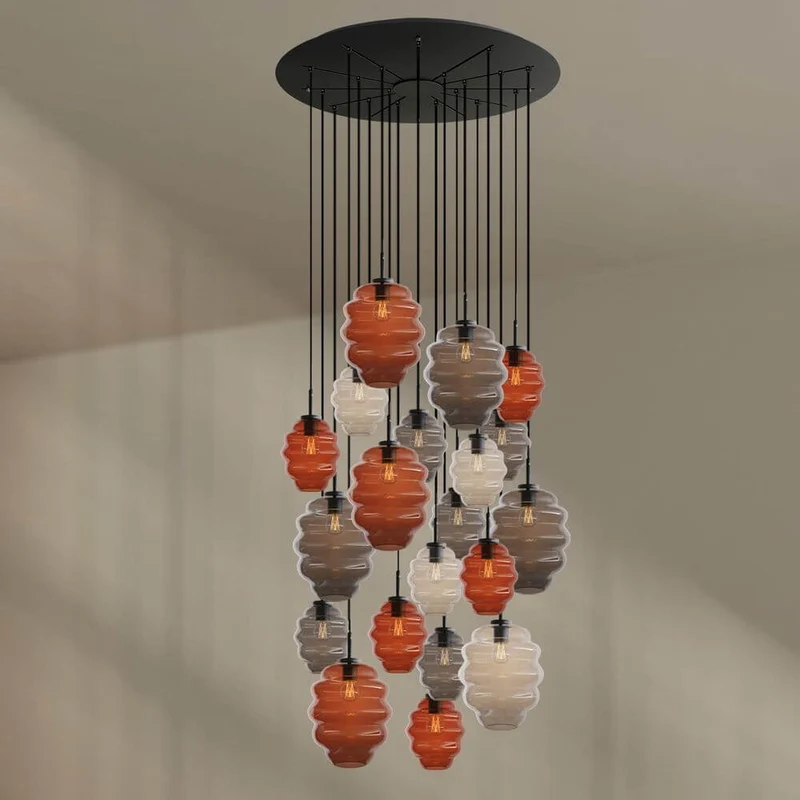 s.luce Echos Galerieleuchte 20-flammig Ø 120cm Baldachin Ø 18/25cm