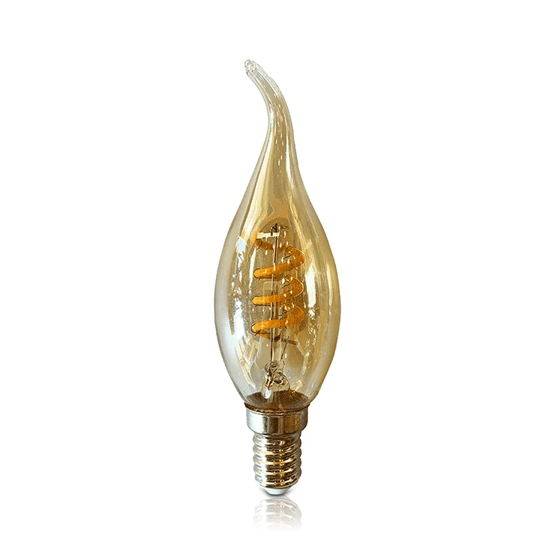 LED FILAMENT | E14 | LED KAARSLAMP | TIP | DIMBAAR | AMBER | 2W