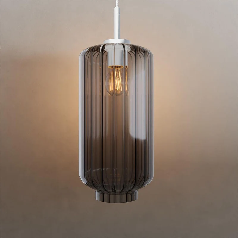 s.luce Velo Glas-Pendelleuchte Aufhängung 150cm Weiß