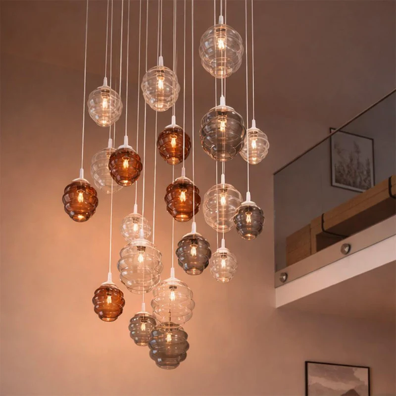 s.luce Echos Glas Galerie-Pendelleuchte Aufhängung 500cm Weiß