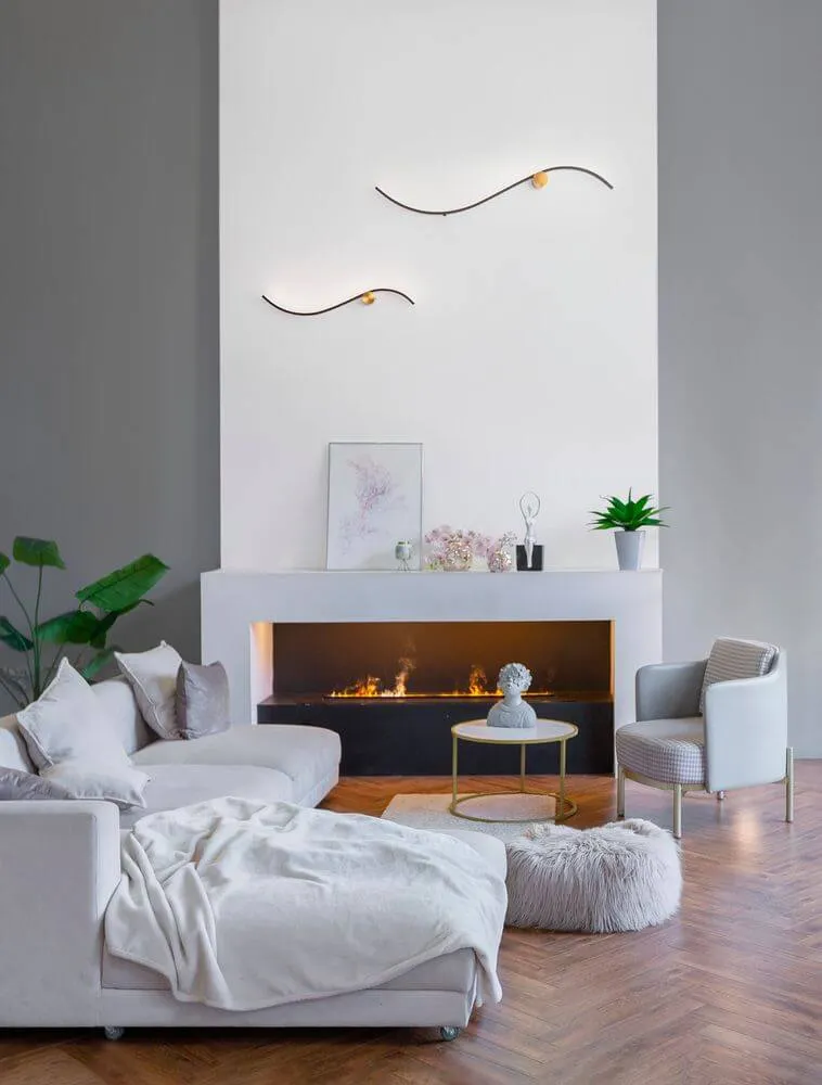 Kima LED Wandleuchte Geschwungen 3000K Schwarz, Gold