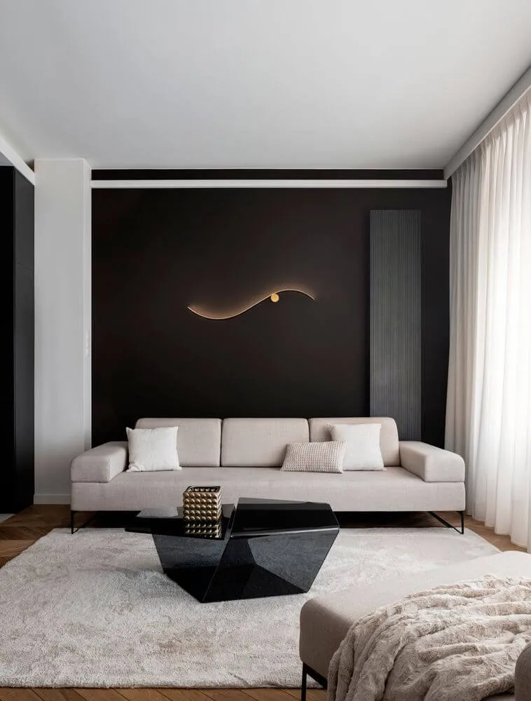 Kima LED Wandleuchte Geschwungen 3000K Schwarz, Gold