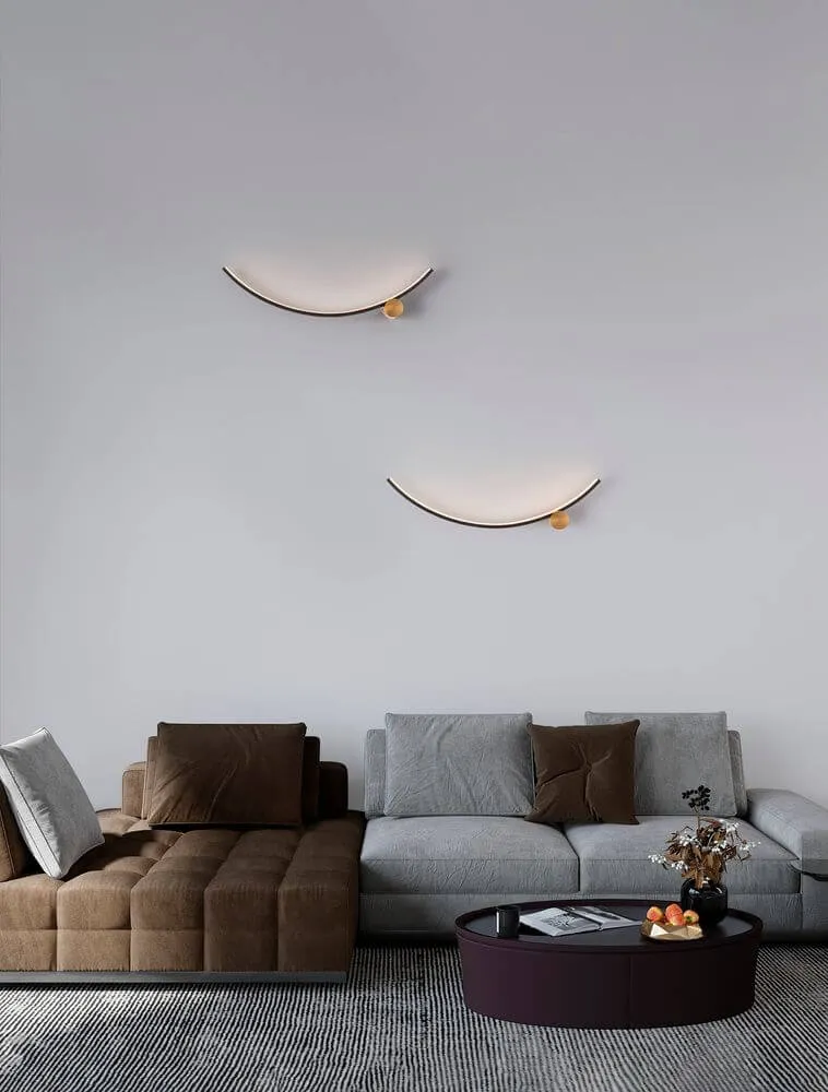 Kima LED Wandleuchte Bogen 3000K Schwarz, Gold