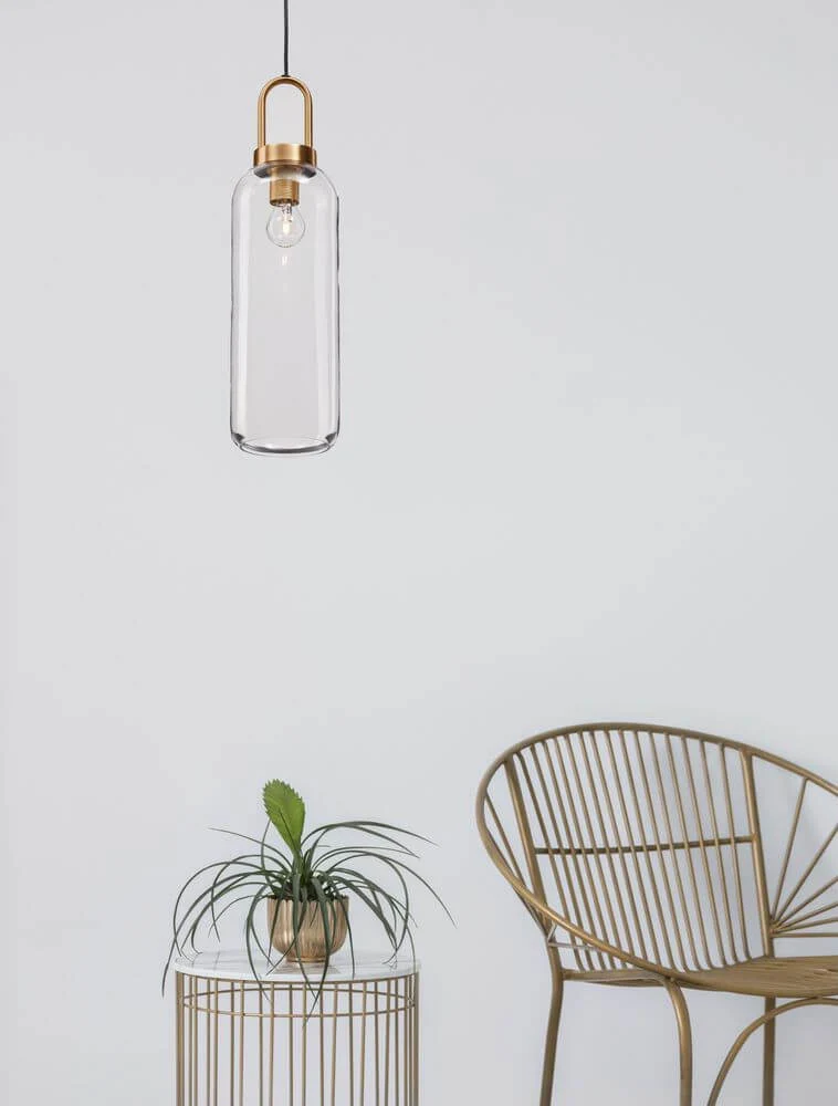 Irvine Pendelleuchte Ø 15,5cm Gold, Transparent
