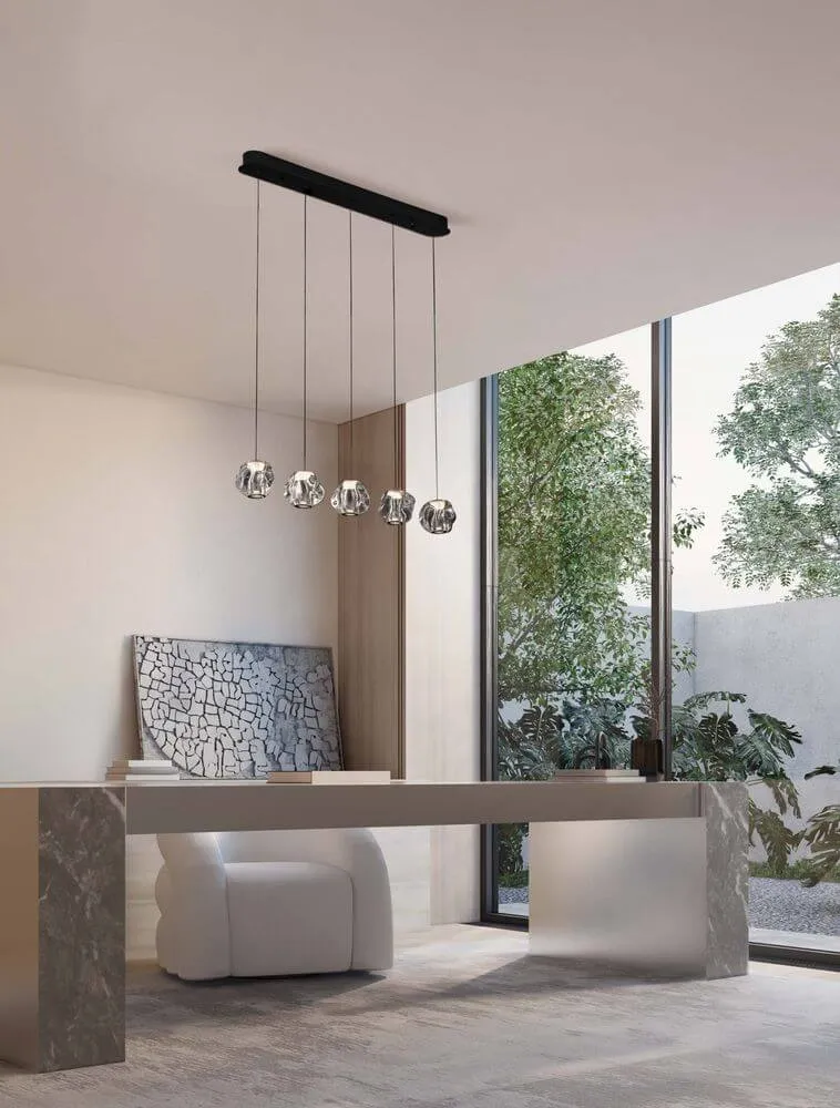 Ifos LED Pendelleuchte Balken 62cm 5-flammig 3000K Schwarz