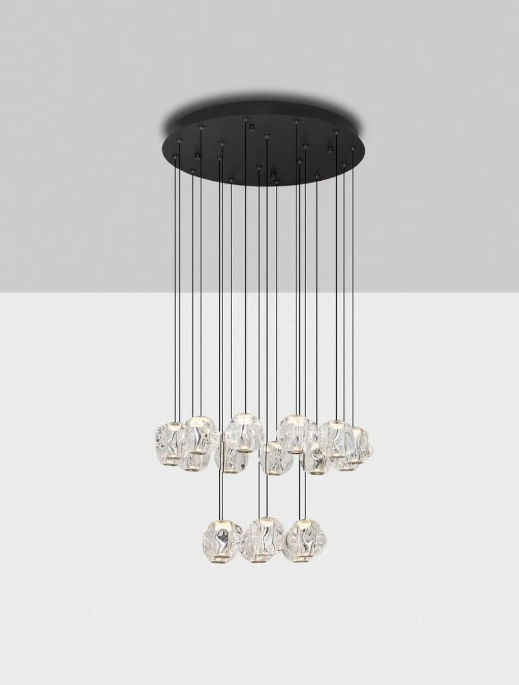 Ifos LED Pendelleuchte 18-flammig Ø 55cm 3000K Schwarz