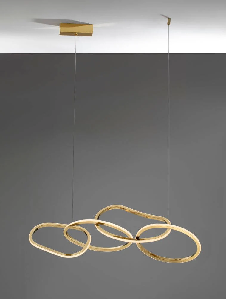 Girish LED Pendelleuchte 4-flammig 3000K Gold