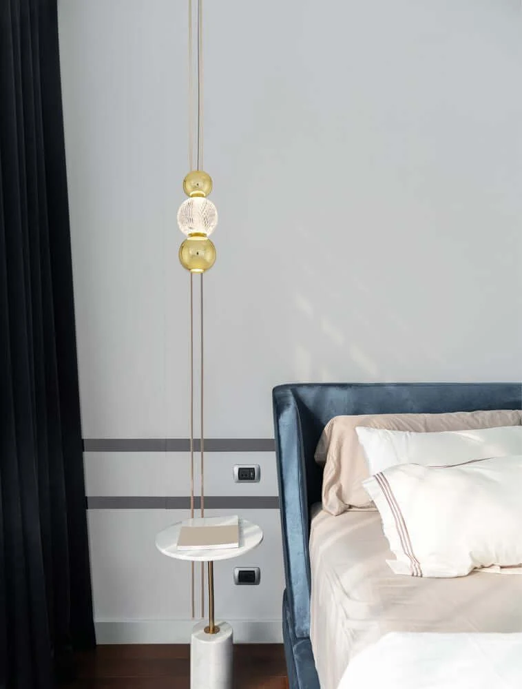Brille LED Pendelleuchte Ø 14cm 3200K Gold