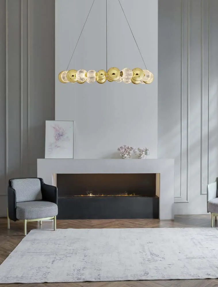 Brille LED Pendelleuchte 12-flammig Ø 94cm 3200K Gold