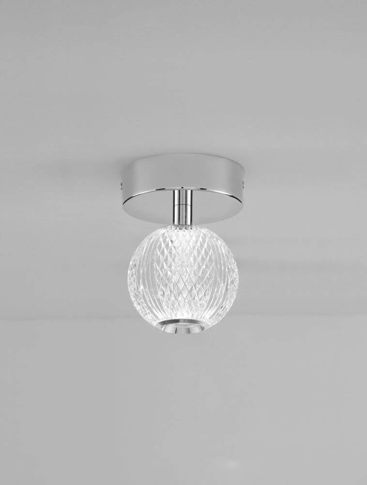 Brille LED Deckenleuchte Ø 11cm 3200K Chrom