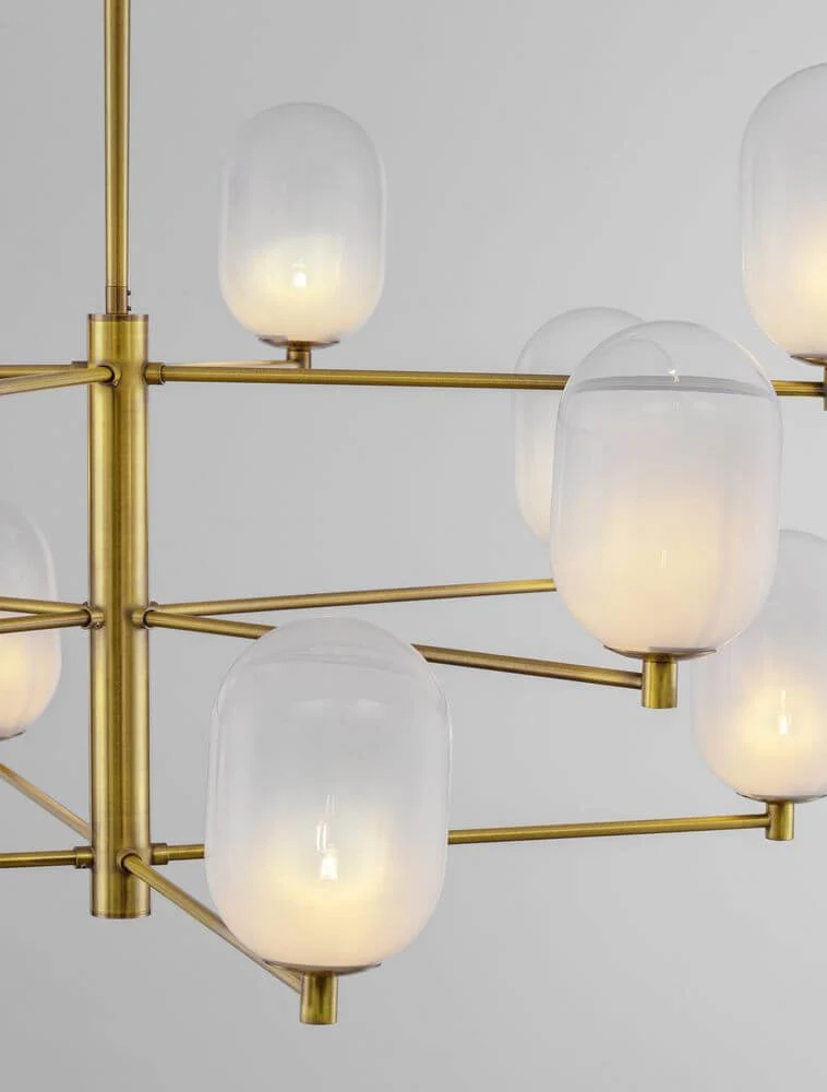 Balor Pendelleuchte 12-flammig Gold, Weiß