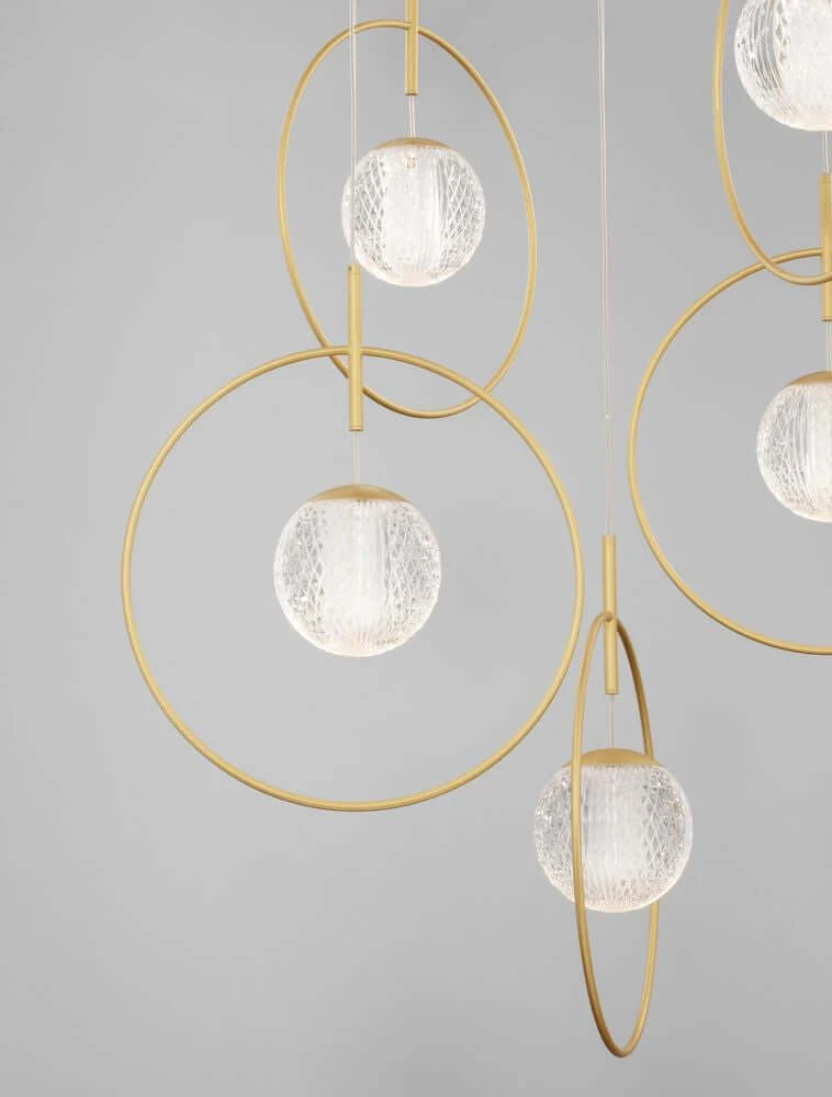 Atos LED Pendelleuchte Ø 52,5cm 5-flammig Gold 3000K