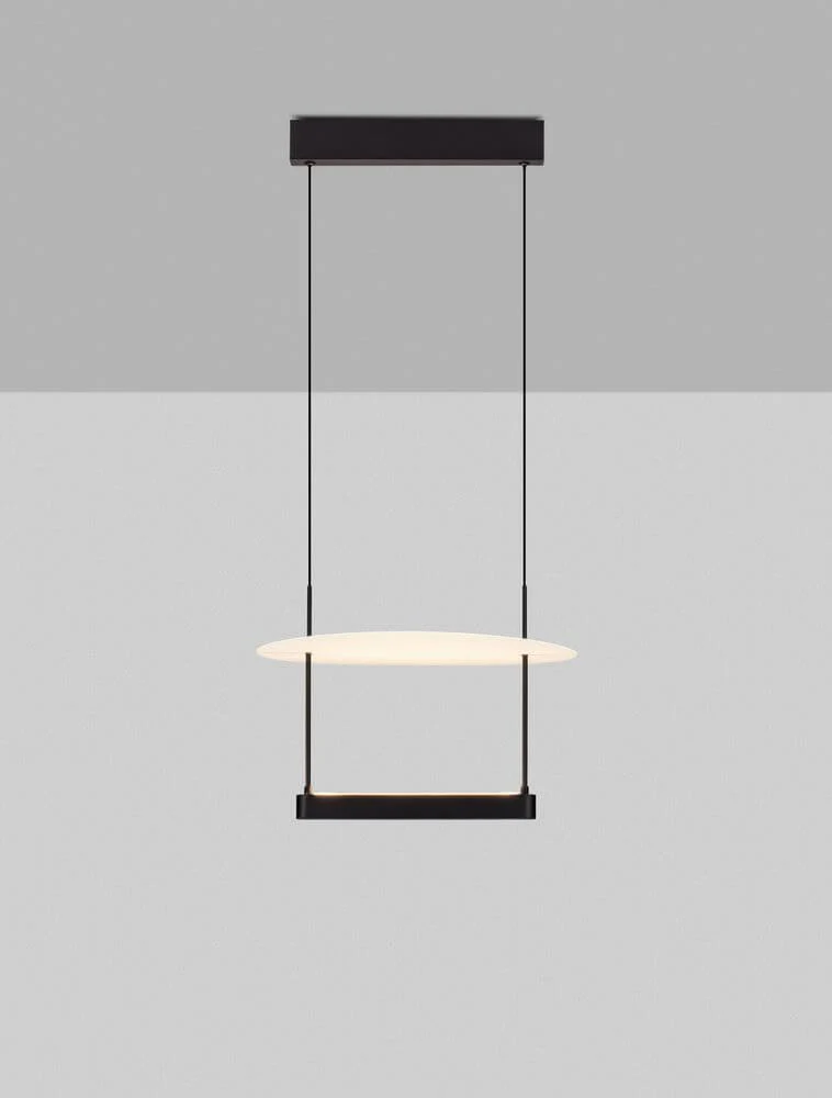 Diona LED Pendelleuchte Ø 40cm Schwarz, Weiß