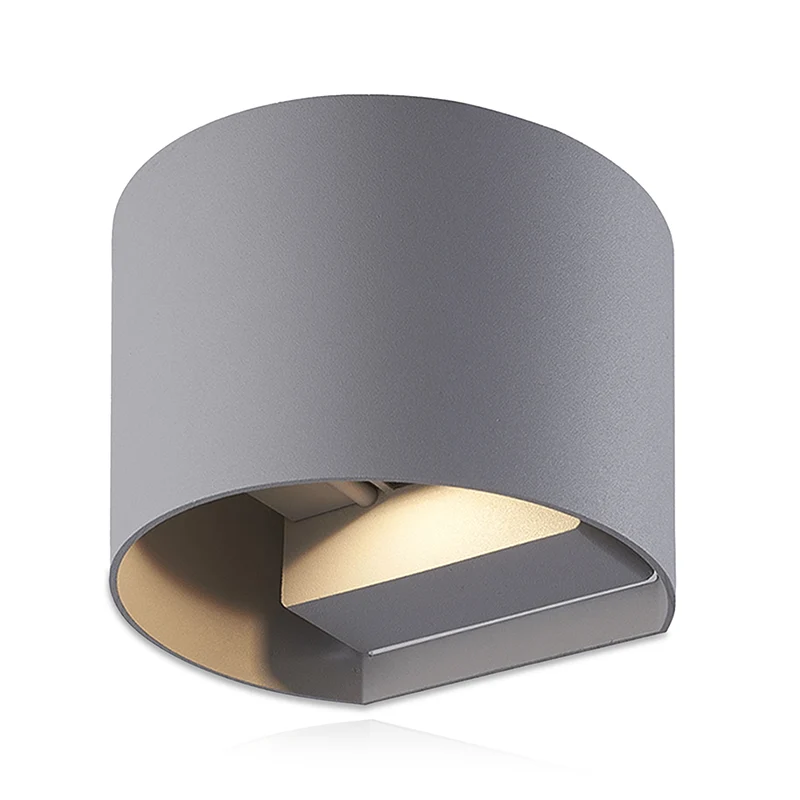 WANDLAMP THEBE ROND GRIJS 6W DIMBAAR