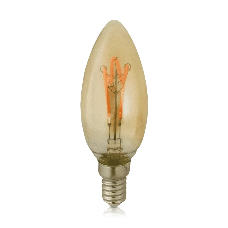 LED FILAMENT E14 KAARS AMBER 1.6W DIMBAAR