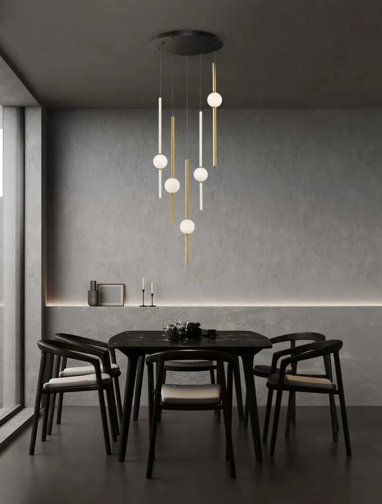 Acrobat LED Pendelleuchte 7-flammig 3000K Schwarz