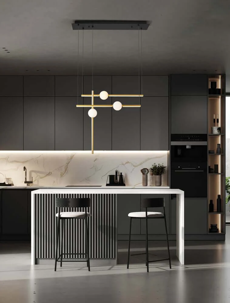 Acrobat LED Pendelleuchte 6-flammig 3000K Schwarz