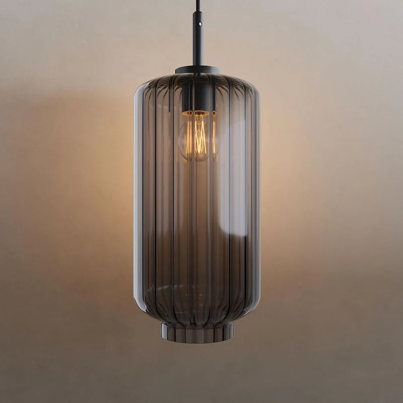 s.luce Velo Glas-Pendelleuchte Aufhängung 150cm Schwarz