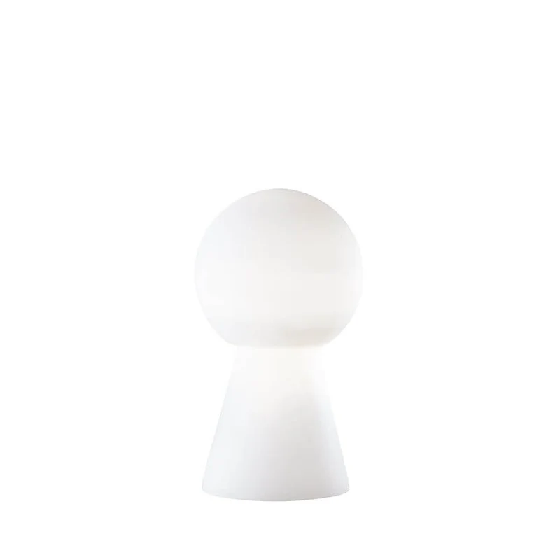 Birillo mundgeblasene Glas Tischleuchte 40cm Weiß