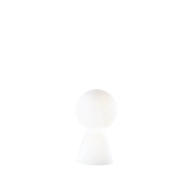 Birillo mundgeblasene Glas Tischleuchte 30cm Weiß