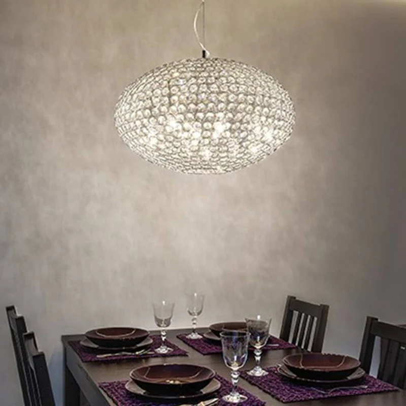 Kristall-Pendelleuchte Orion SP8 Ø50cm Chrom