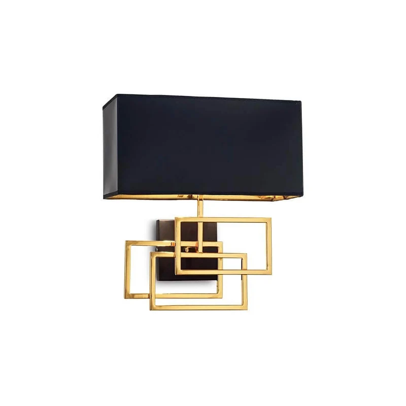 Wandlampe Luxury Messing, Schwarz