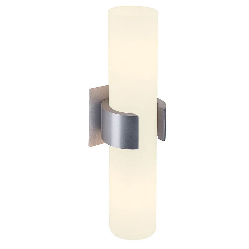 DENA II Wandleuchte alu brushed Glas teilsatiniert 2xE14 max. 40W