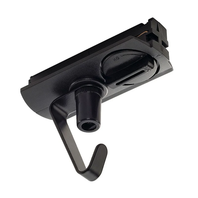 Adapter für 1-Phasen Hochvoltschiene Schwarz mit Haken