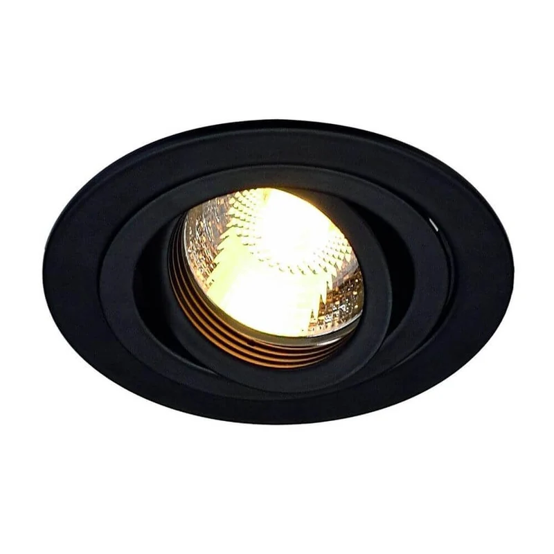 New Tria GU10 Round Downlight Schwarz max. 50W inkl. Blattfedern