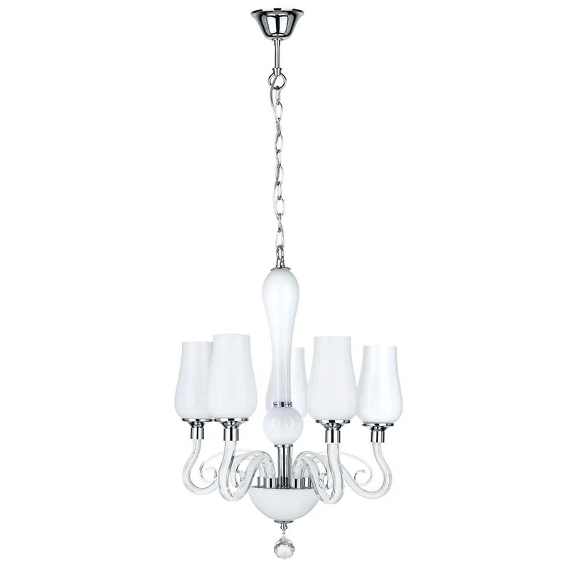 Lüster Lutecja 5-flg. Chrom, Weiß