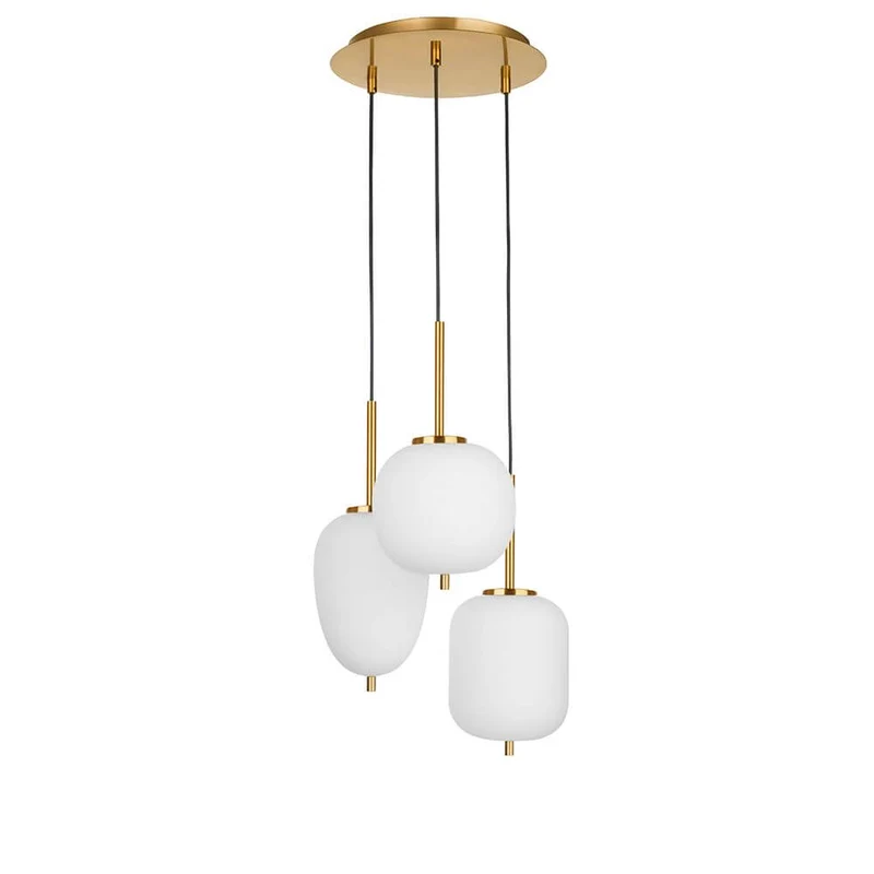 Nova Luce Lato Hängelampe 3-flammig Antik-Gold, Weiß
