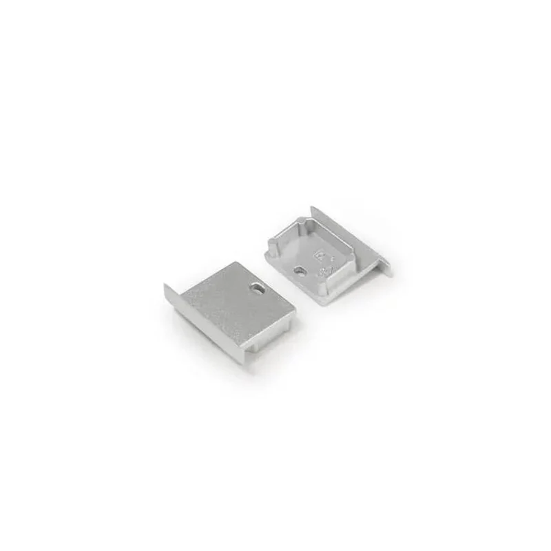 Endkappen 2er-Set für LED Profil Einbau Tief silber 21mm Serie L