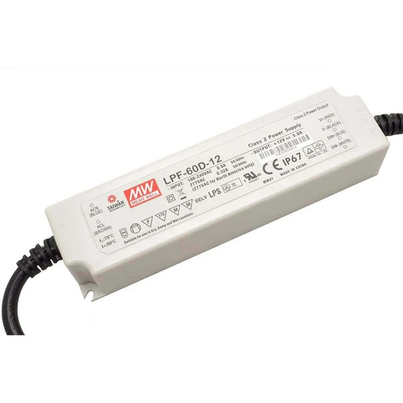 60W zertifiziertes Einbaunetzteil 12V IP67