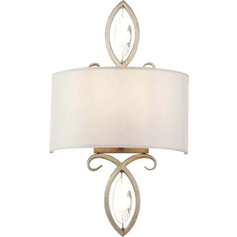Luxe Wandleuchte Stoff Weiß