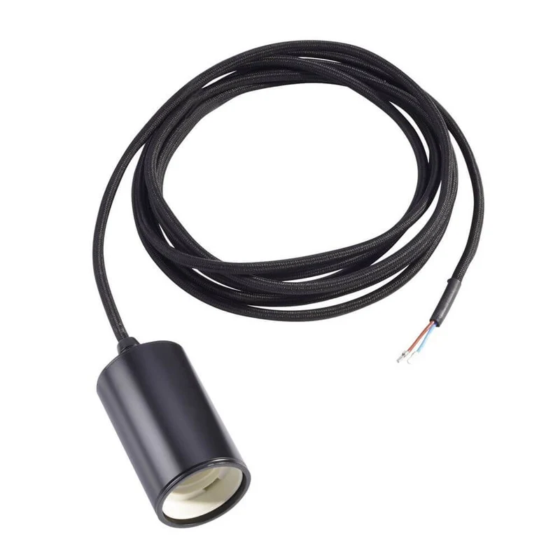 Fitu E27 Pendelleuchte rund E27 2,5m Kabel mit offenem Kabelende