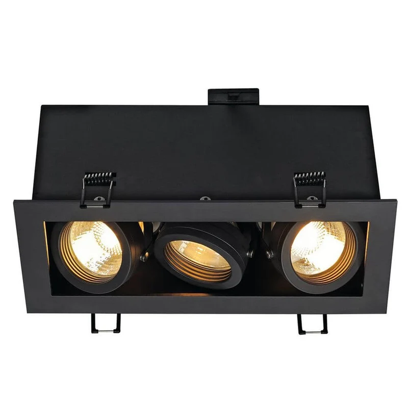 Kadux 3 GU10 Downlight eckig Schwarz max. 3x50W