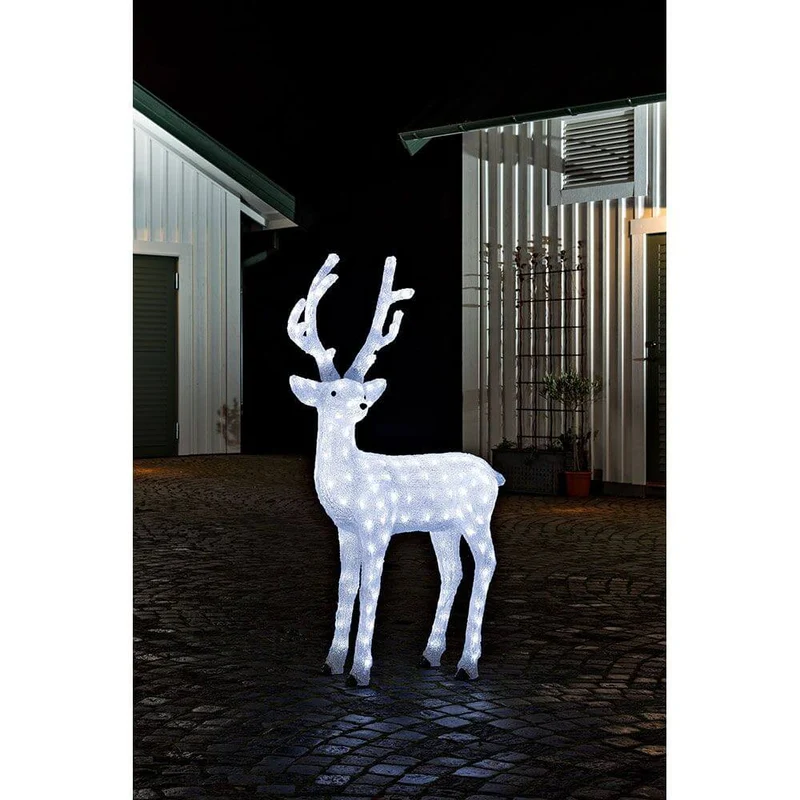 LED Acryl Rentier männlich 184 Kaltweiße Dioden IP44